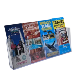 4W4 – Wall Mount Four Pocket Tri-fold Brochure Holder